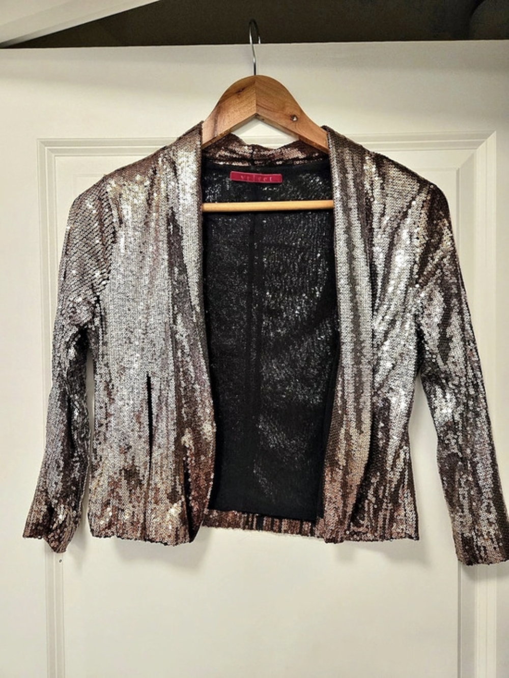 Sequin Blazer By VELVET in Brown & Gold